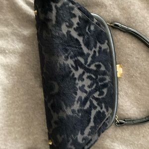 Vintage black fabric satchel in EUC. Fabrique brand. 1 int zip, 1 slip pocket.